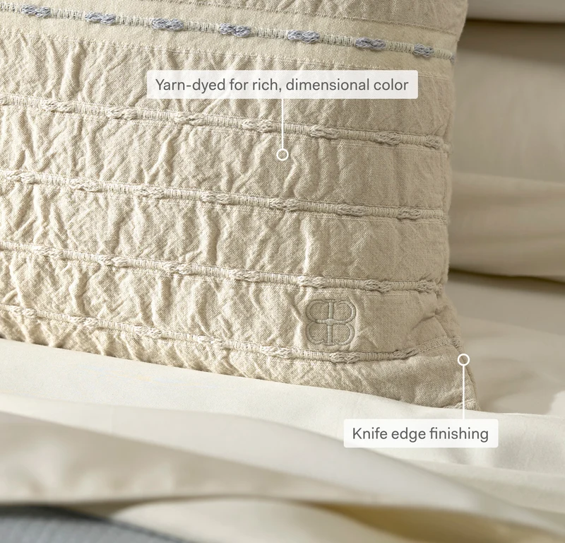Tideline Pillow Cover (Grand Lumbar) - Natural/Shore