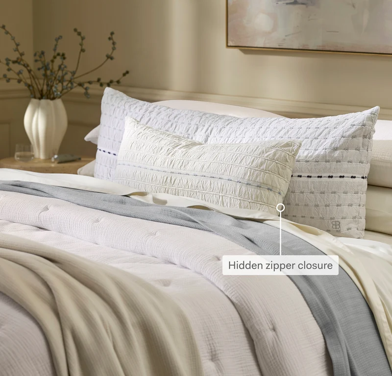 Tideline Pillow Cover (Lumbar) - Cream/Hydrangea