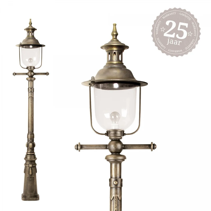 Casa Padrino Jugendstil Gartenlaterne 47 x 32 x H. 226 cm - Bronze - Nostalgische Wetterfeste Außenleuchte