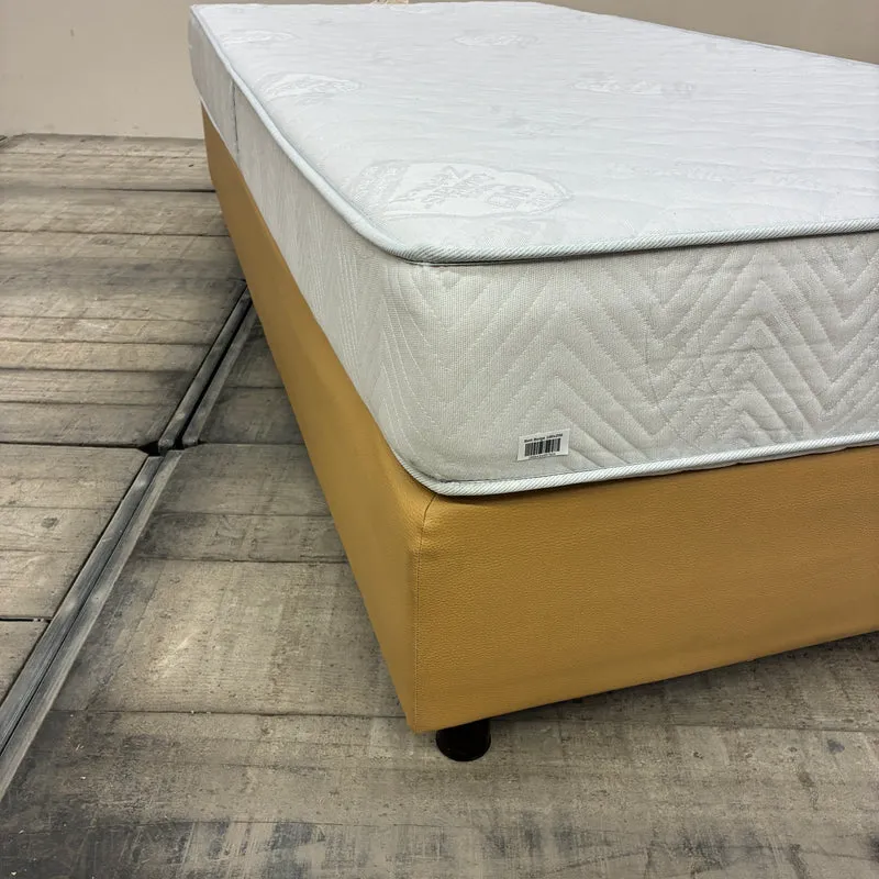 FBF Boxspringbett 100x200 Beige inkl Federkern Matratze Bett Gebraucht