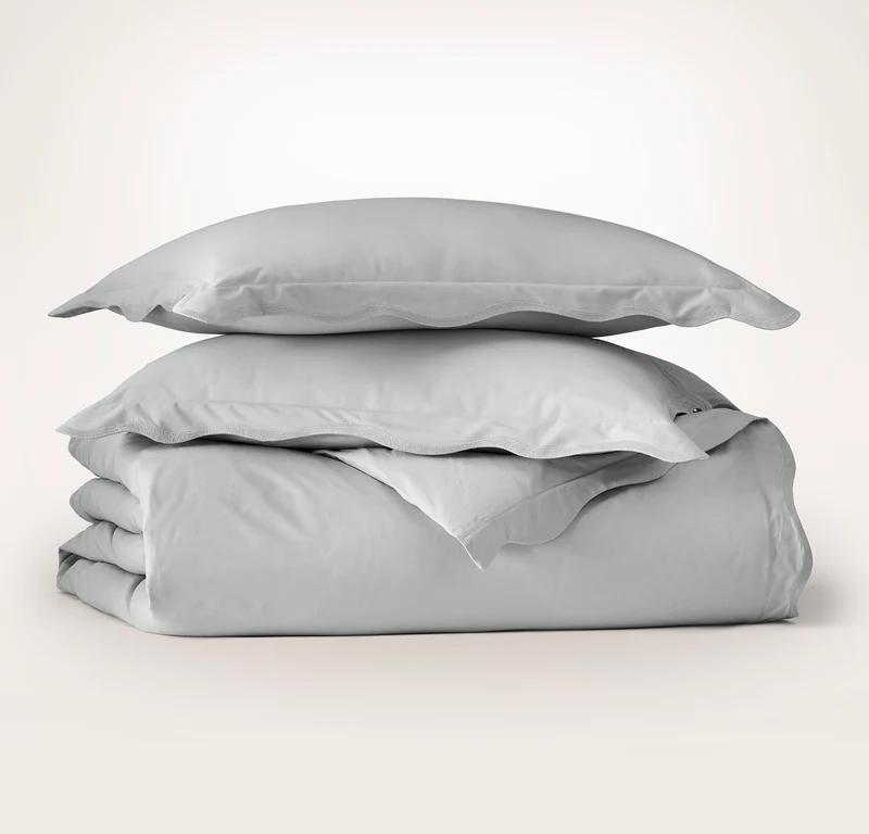Signature Embellished Duvet Set - Shore/Shore Curved Edge