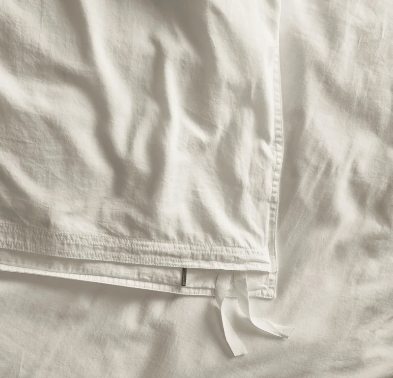Percale Vintage Washed Duvet Set - Vintage White