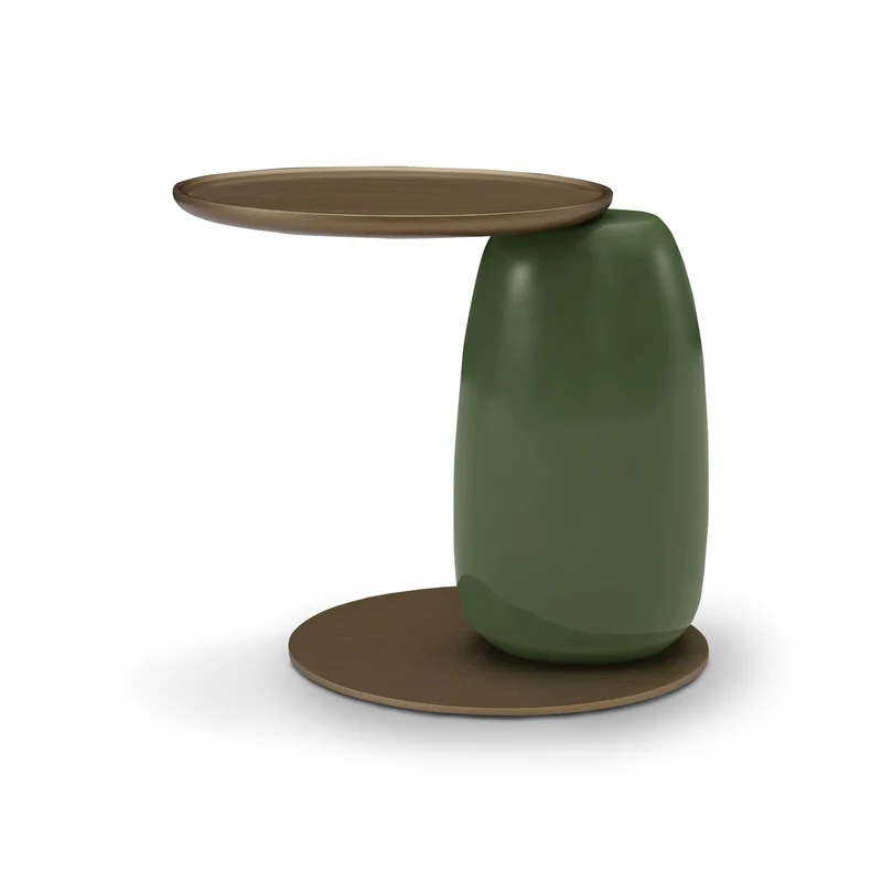 Casa Padrino Luxus Beistelltisch Olivgrün 55 x 34 x H. 50 cm - Beistelltisch mit Edelstahl - Moderne Wohnzimmer Möbel - Luxus Qualität
