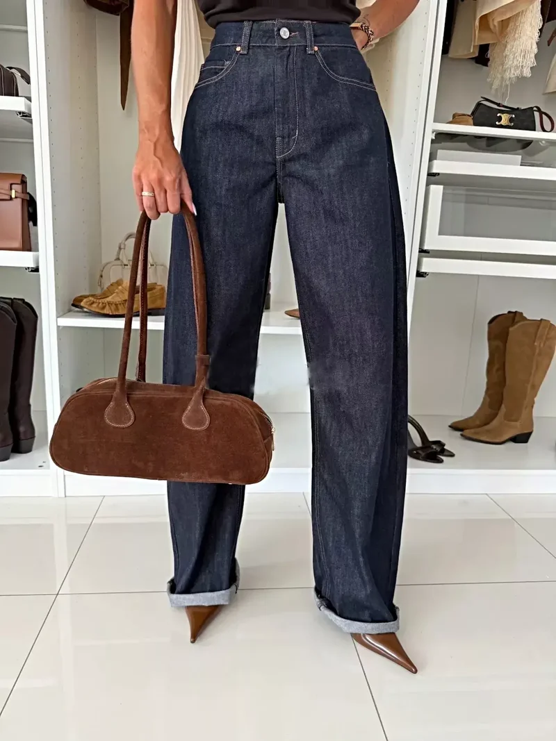 Stijlvolle blazer en jeansset met enkele rij knopen - 65% katoen, geen stretch, tweedelig ensemble