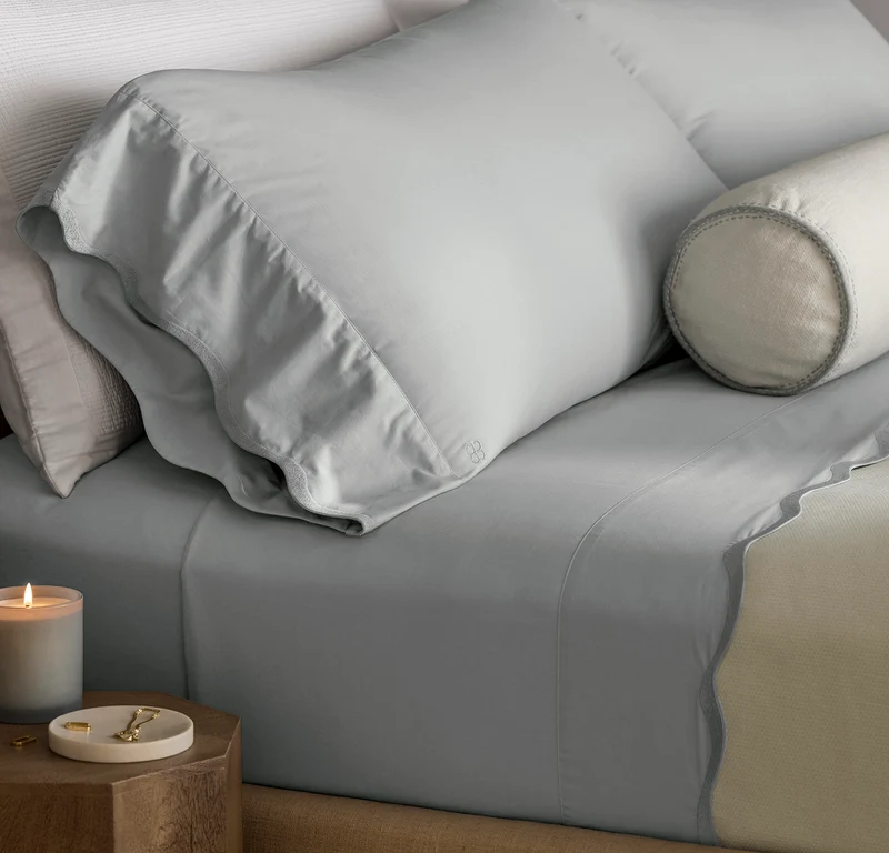 Signature Embellished Sheet Set - Shore/Shore Curved Edge