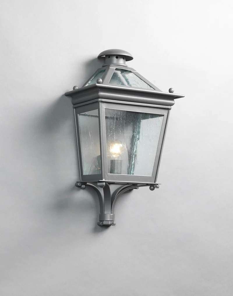 Casa Padrino Luxus Außen Laterne Grau B. 37 x H. 68 cm - Handgefertigte Laterne aus Schmiedeeisen - Luxus Kollektion - Edel & Prunkvoll