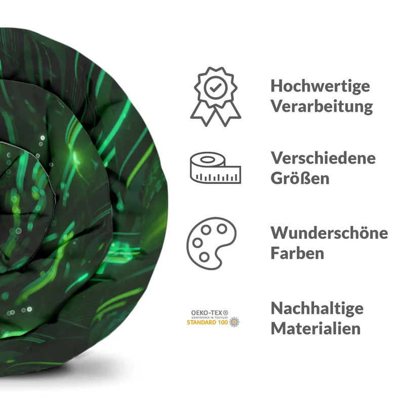 Therapiedecken Baumwollbezug Grün mit chinesischen Schriftzeichen