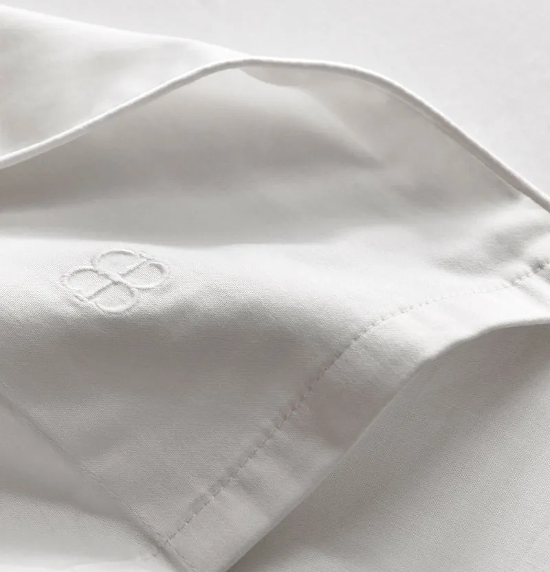 Signature Embellished Sheet Set - White/White Piped Edge