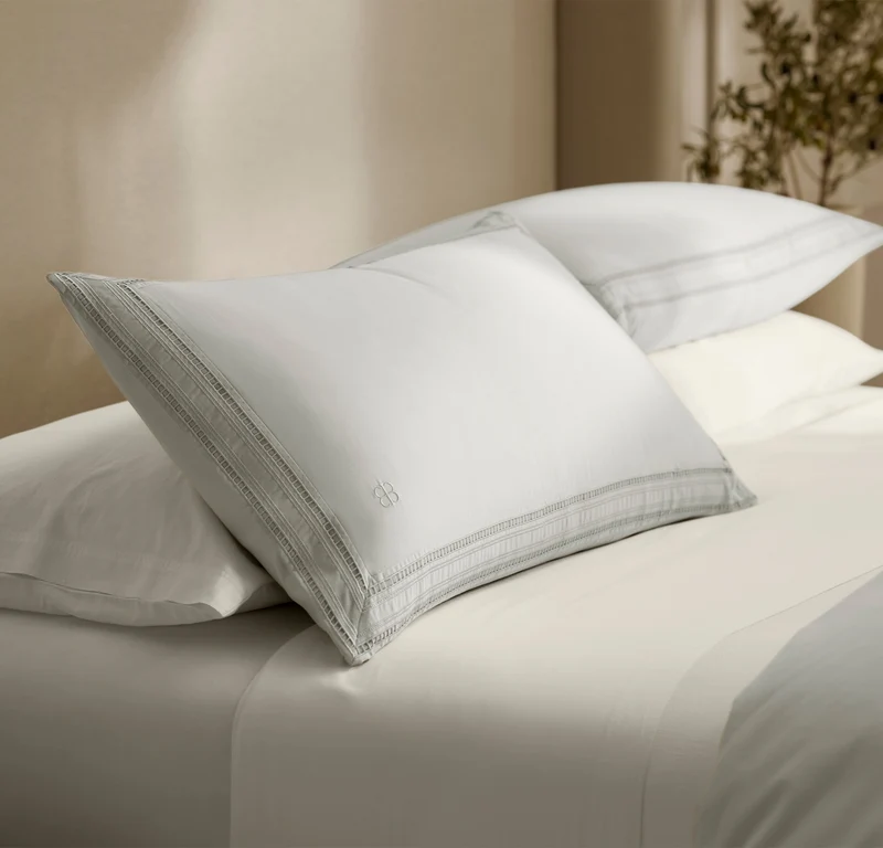 Signature Embellished Duvet Set - Mist/Mist Ladder Stitch