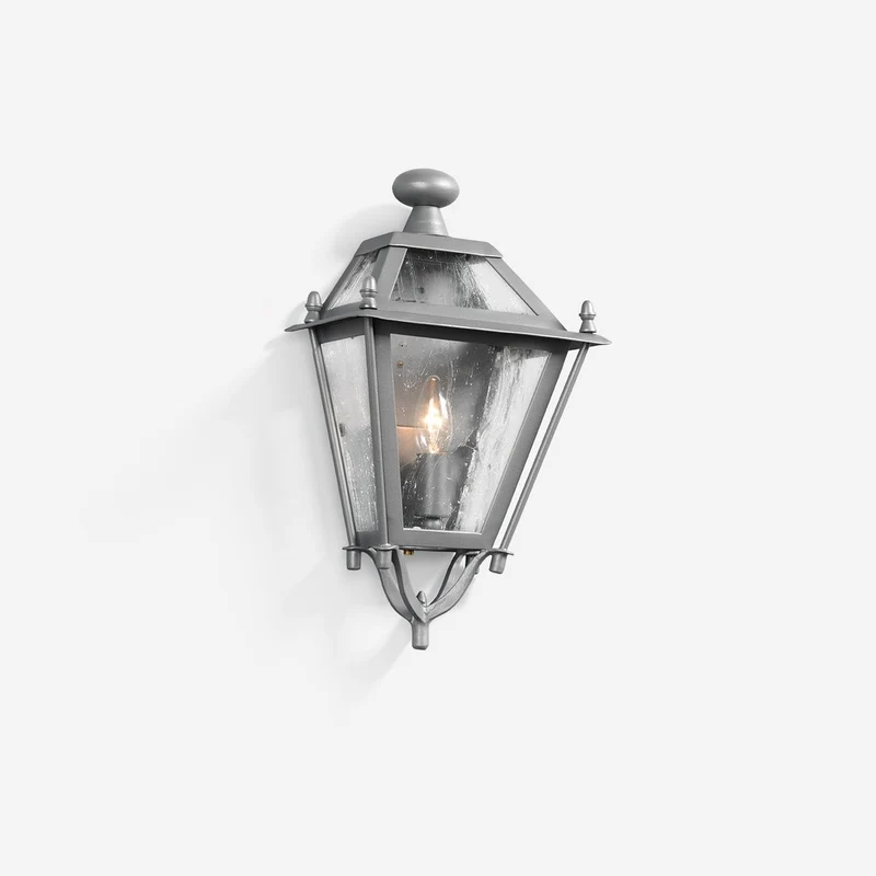 Casa Padrino Luxus Außen Laterne Grau B. 34 x H. 67 cm - Handgefertigte Laterne aus Schmiedeeisen - Luxus Kollektion - Edel & Prunkvoll