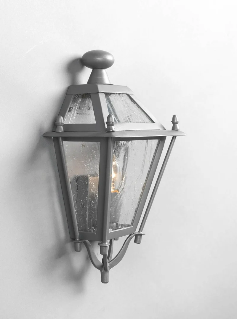 Casa Padrino Luxus Außen Laterne Grau B. 34 x H. 67 cm - Handgefertigte Laterne aus Schmiedeeisen - Luxus Kollektion - Edel & Prunkvoll