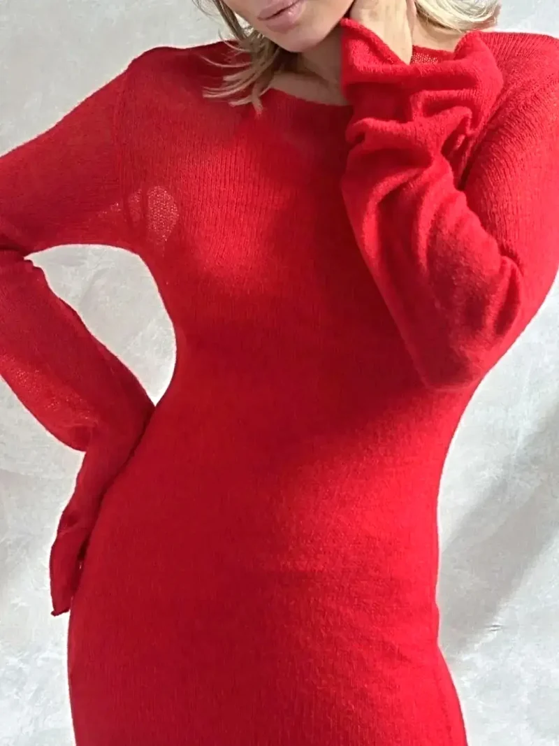 Dames gebreide camisole-jurk en bijpassende cover-up, tweedelige set, licht elastisch.