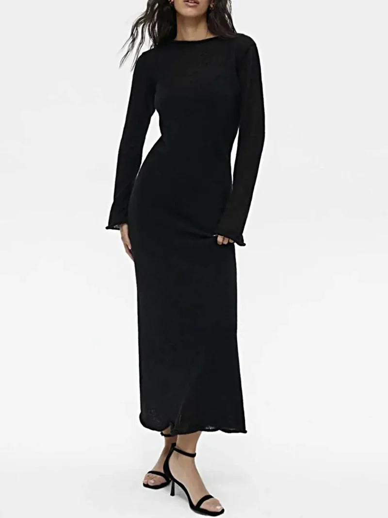 Dames gebreide camisole-jurk en bijpassende cover-up, tweedelige set, licht elastisch.