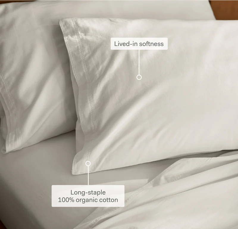 Percale Vintage Washed Pillowcase Set - Vintage Mist