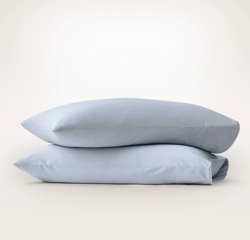 Signature Embellished Pillowcase Set - Hydrangea/White Piped Edge