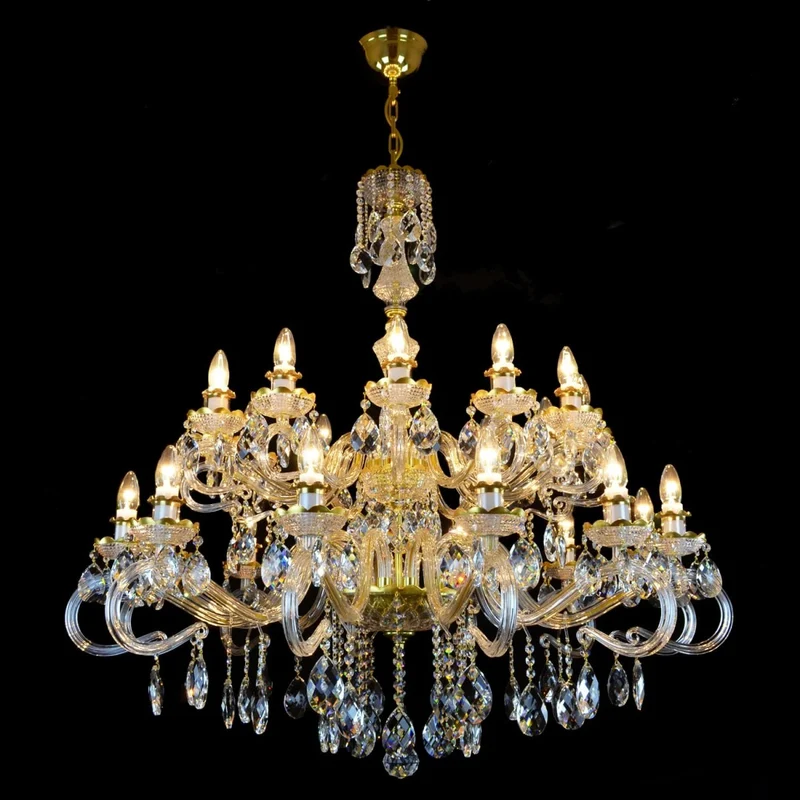 Casa Padrino Luxus Barock Kristall Kronleuchter Gold Ø 110 x H. 100 cm - Prunkvolle Messing Kronleuchter mit böhmischem Kristallglas - Barock Möbel - Edel & Prunkvoll