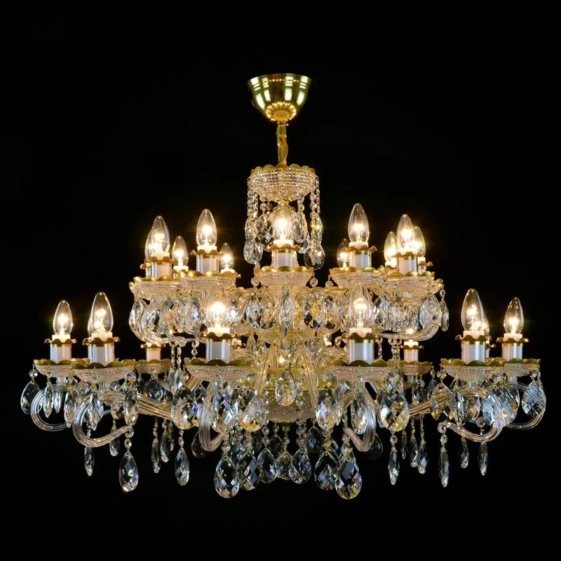 Casa Padrino Luxus Barock Kristall Kronleuchter Gold Ø 110 x H. 100 cm - Prunkvolle Messing Kronleuchter mit böhmischem Kristallglas - Barock Möbel - Edel & Prunkvoll