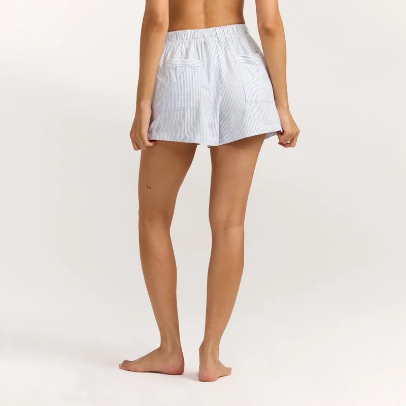 Woven Stripe Pyjama Shorts - Blauw Stripe