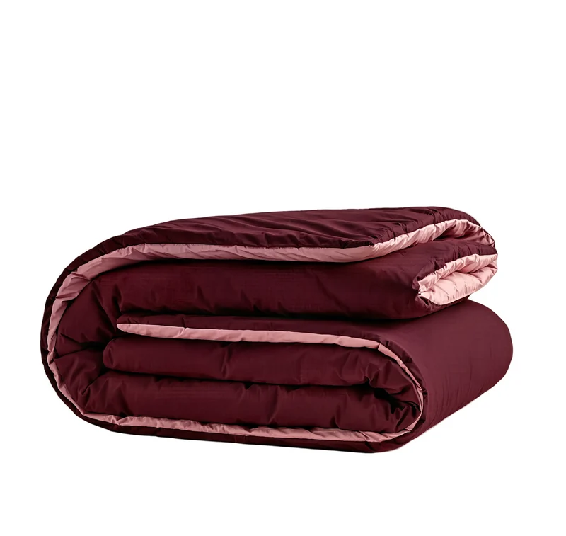 Zelesta Comfort Duo Nahtlose Bettdecke - Altrosa & Burgunderrot