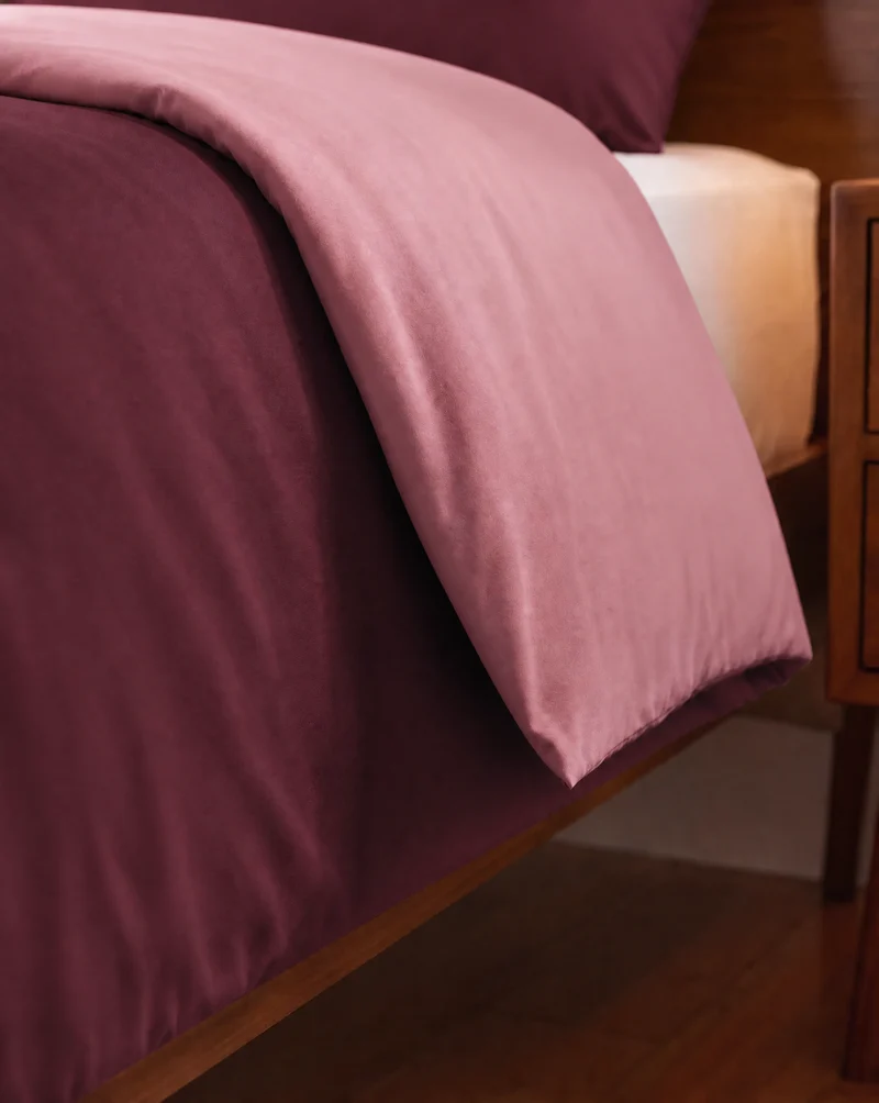 Zelesta Comfort Duo Nahtlose Bettdecke - Altrosa & Burgunderrot