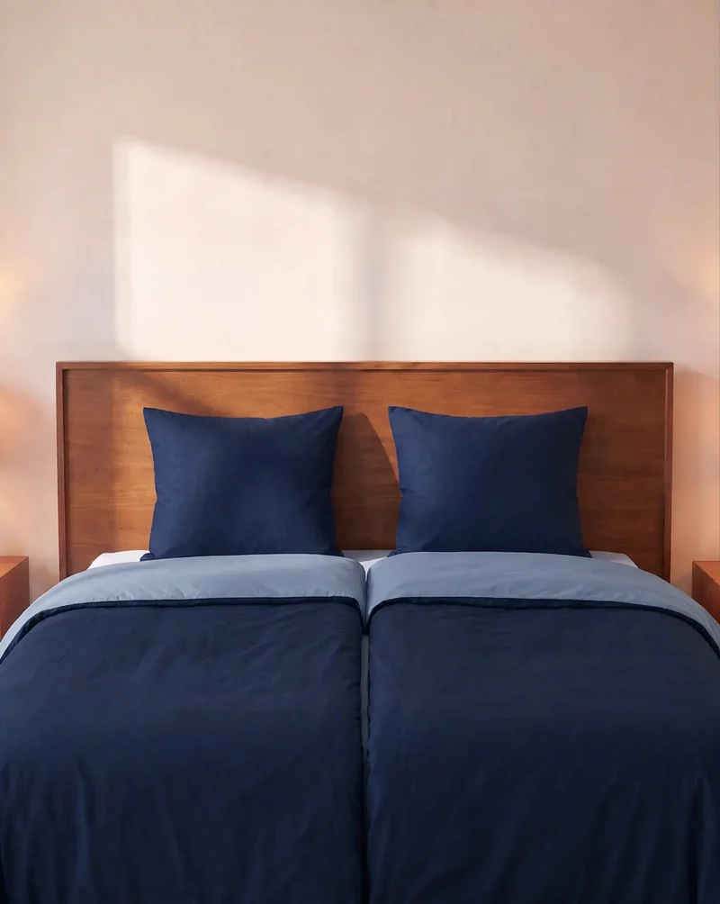 Zelesta Comfort Duo Nahtlose Bettdecke - Blau & Marineblau