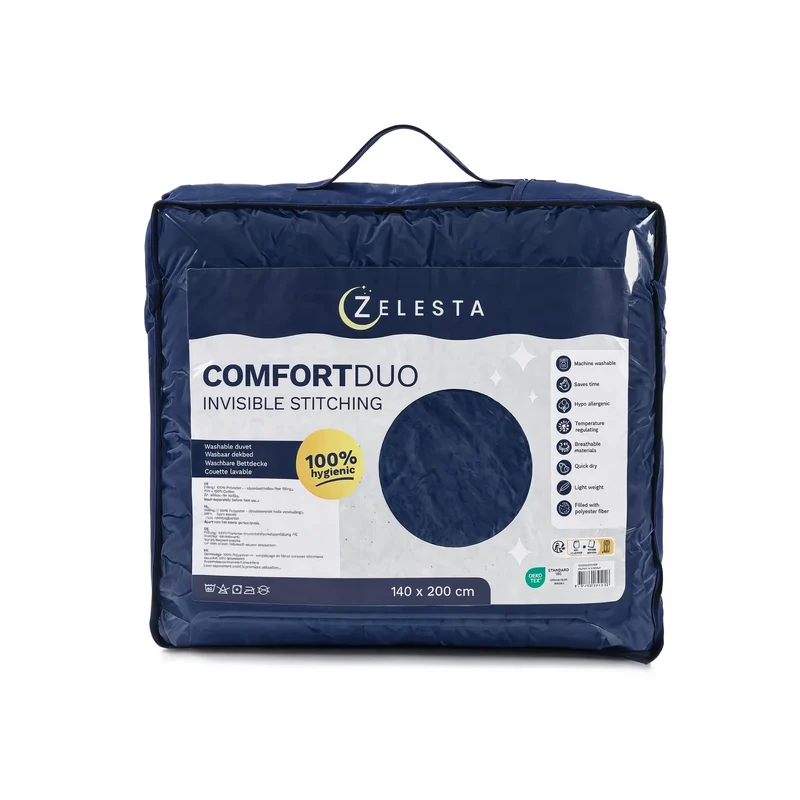 Zelesta Comfort Duo Nahtlose Bettdecke - Blau & Marineblau