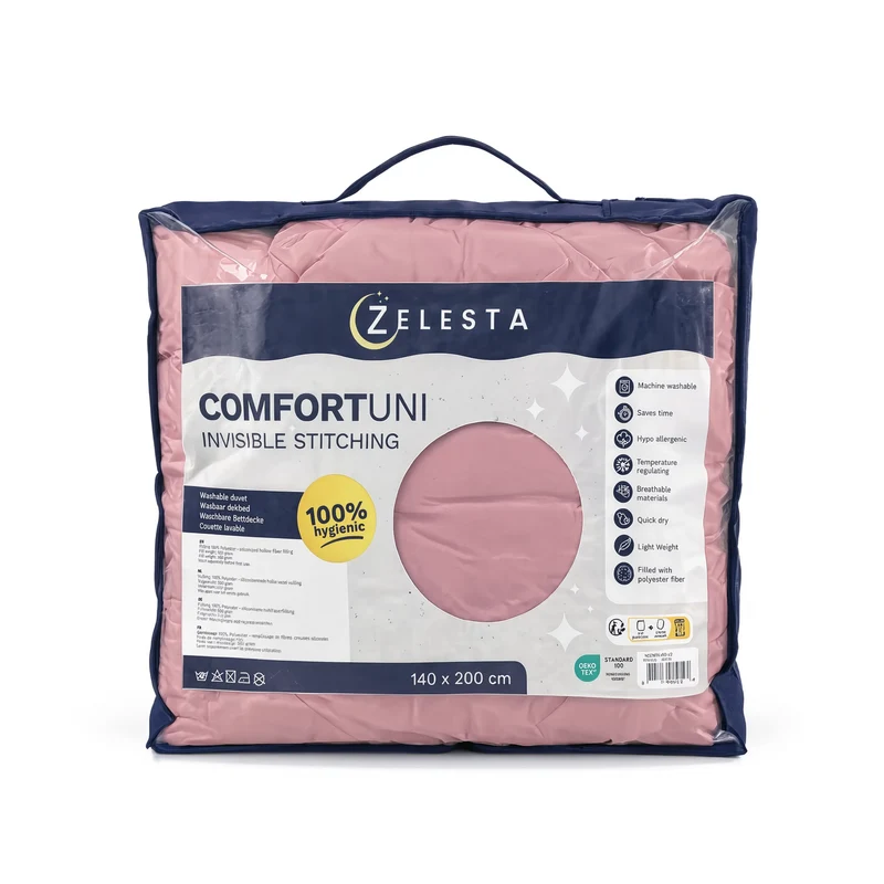 Zelesta Comfort Uni Nahtlose Bettdecke - Altrosa