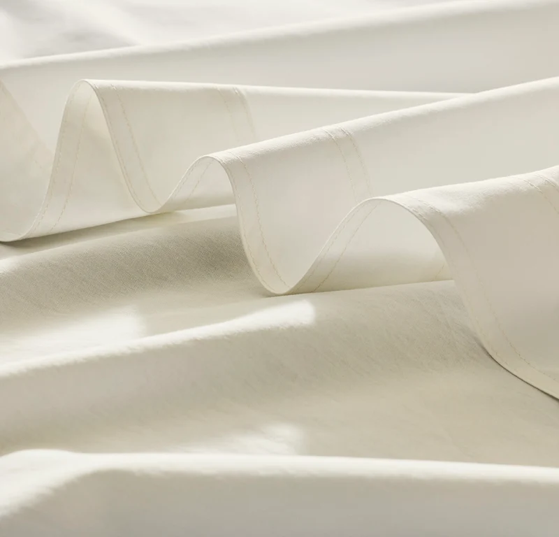 Percale Vintage Washed Fabric Swatch - Vintage Cream