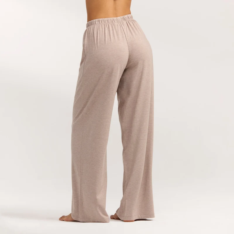 Modal Rechte Pyjama Broek - Bruin Marl