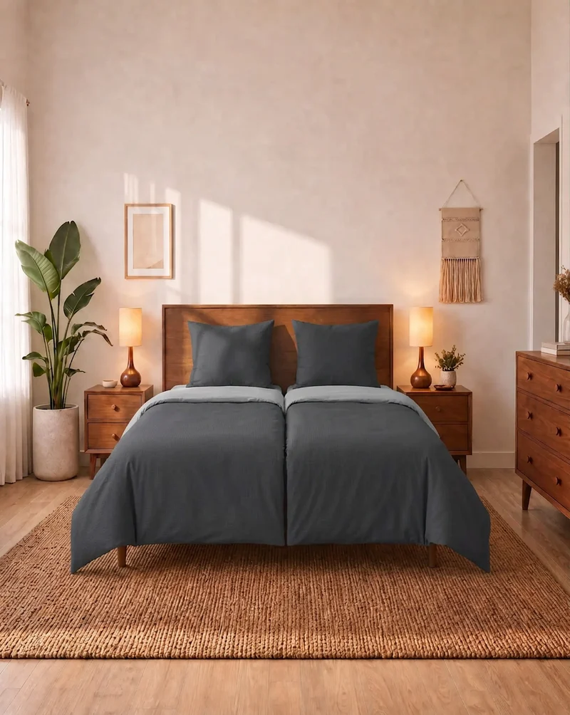 Zelesta Comfort Duo Nahtlose Bettdecke - Grau & Anthrazit
