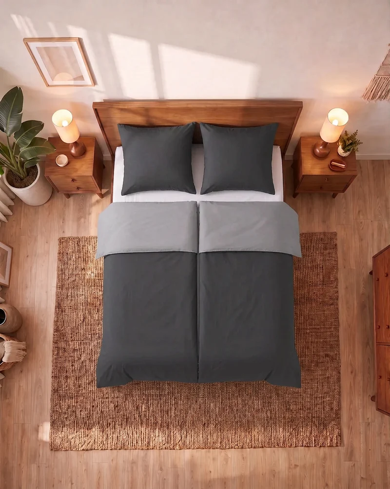 Zelesta Comfort Duo Nahtlose Bettdecke - Grau & Anthrazit