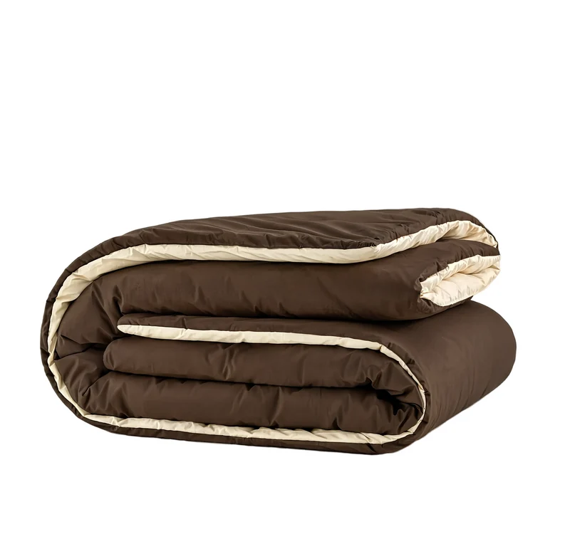 Zelesta Comfort Duo Nahtlose Bettdecke - Taupe & Braun