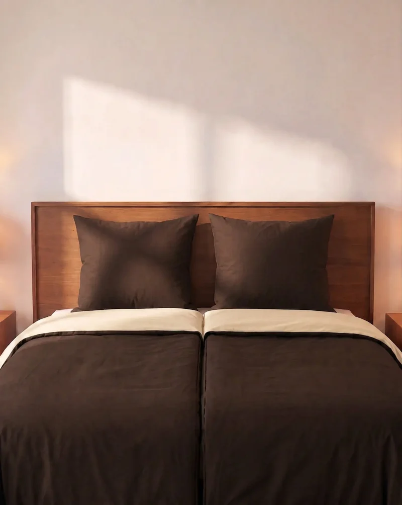 Zelesta Comfort Duo Nahtlose Bettdecke - Taupe & Braun