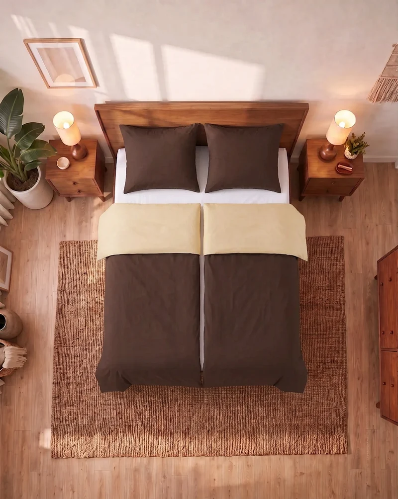 Zelesta Comfort Duo Nahtlose Bettdecke - Taupe & Braun