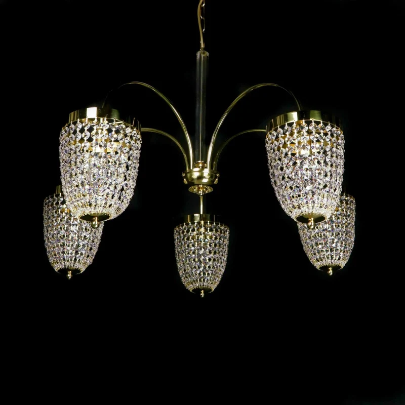 Casa Padrino Luxus Barock Kristall Kronleuchter Gold Ø 75 x H. 58 cm - Prunkvolle Messing Kronleuchter mit böhmischem Kristallglas - Barock Möbel - Edel & Prunkvoll
