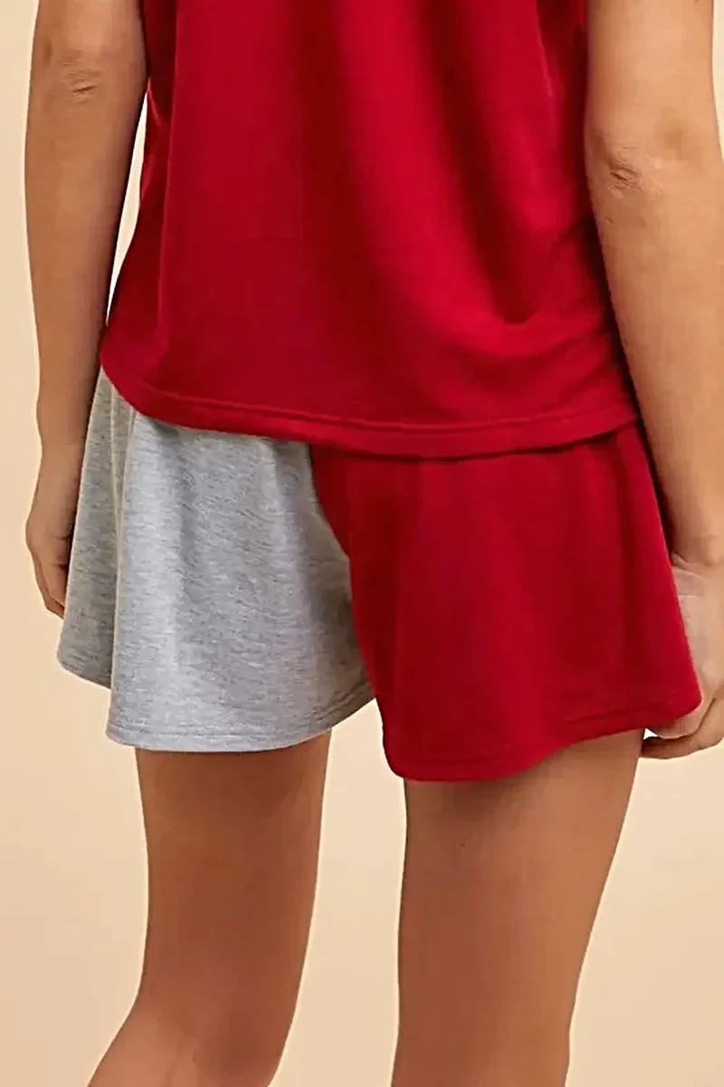 Color Block Flare Shorts - Zachte French Terry-stof, trekkoord, zakken, sportieve chique stijl