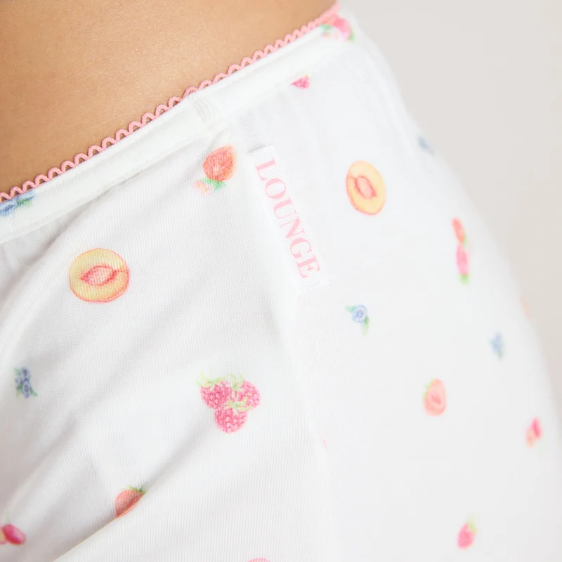Modal Pyjama Shorts - Witte Fruitprint