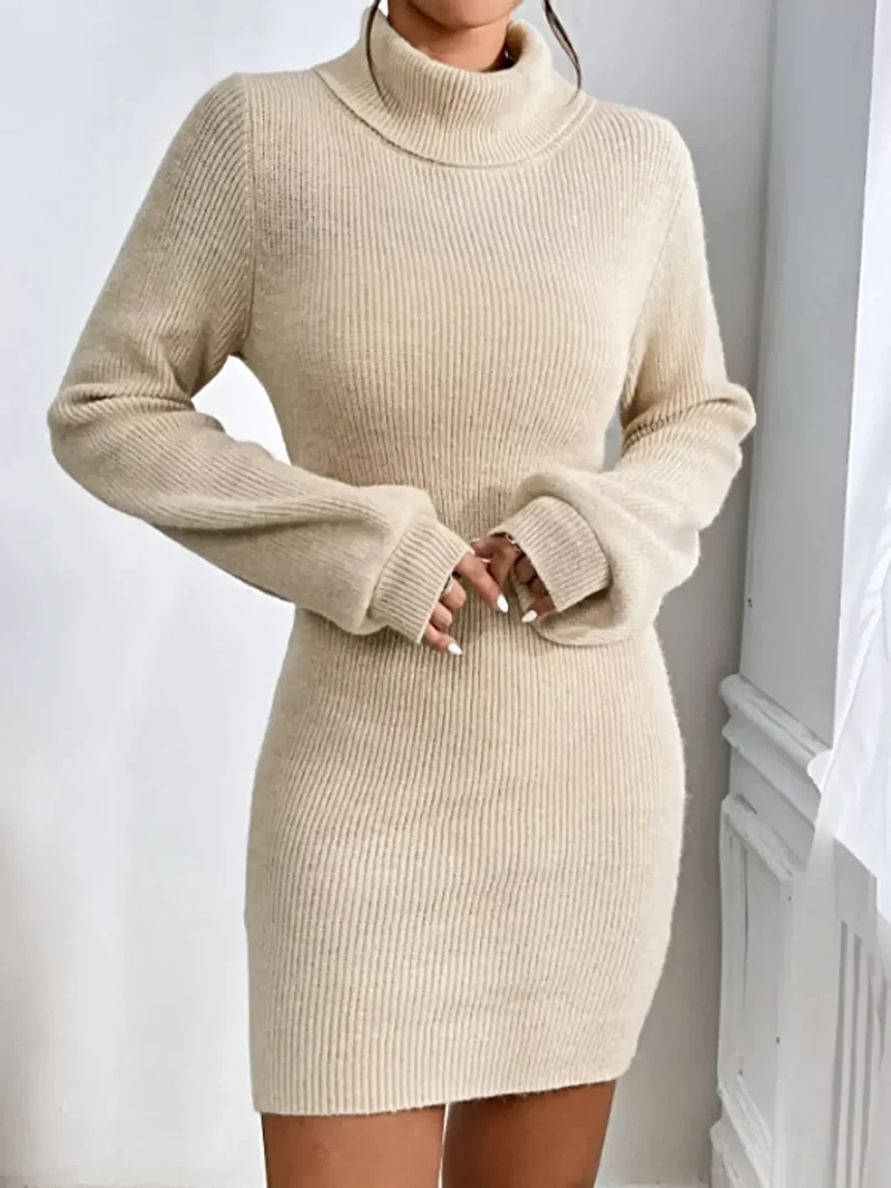Damestrui met geribbelde col - Stretchgebreid voor een elegante stijl in de winter.