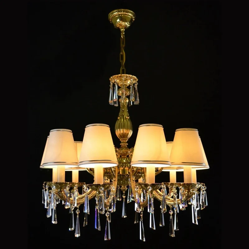 Casa Padrino Luxus Barock Kristall Kronleuchter Gold Ø 70 x H. 65 cm - Prunkvolle Messing Kronleuchter mit böhmischem Kristallglas - Barock Möbel - Edel & Prunkvoll