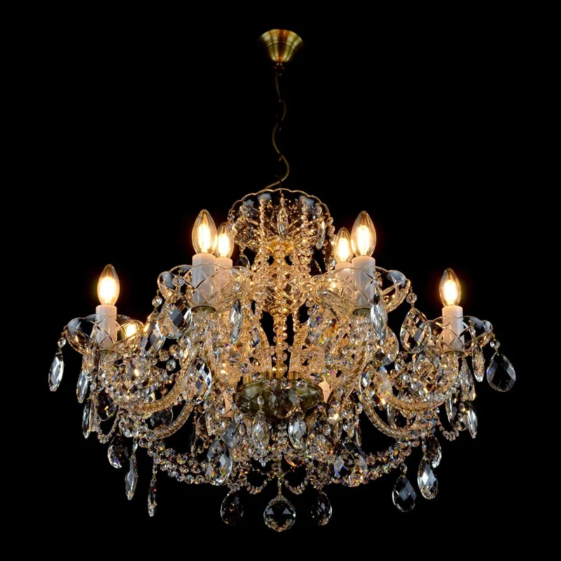 Casa Padrino Luxus Barock Kristall Kronleuchter Silber Ø 70 x H. 52 cm - Prunkvolle Messing Kronleuchter mit böhmischem Kristallglas - Barock Möbel - Edel & Prunkvoll