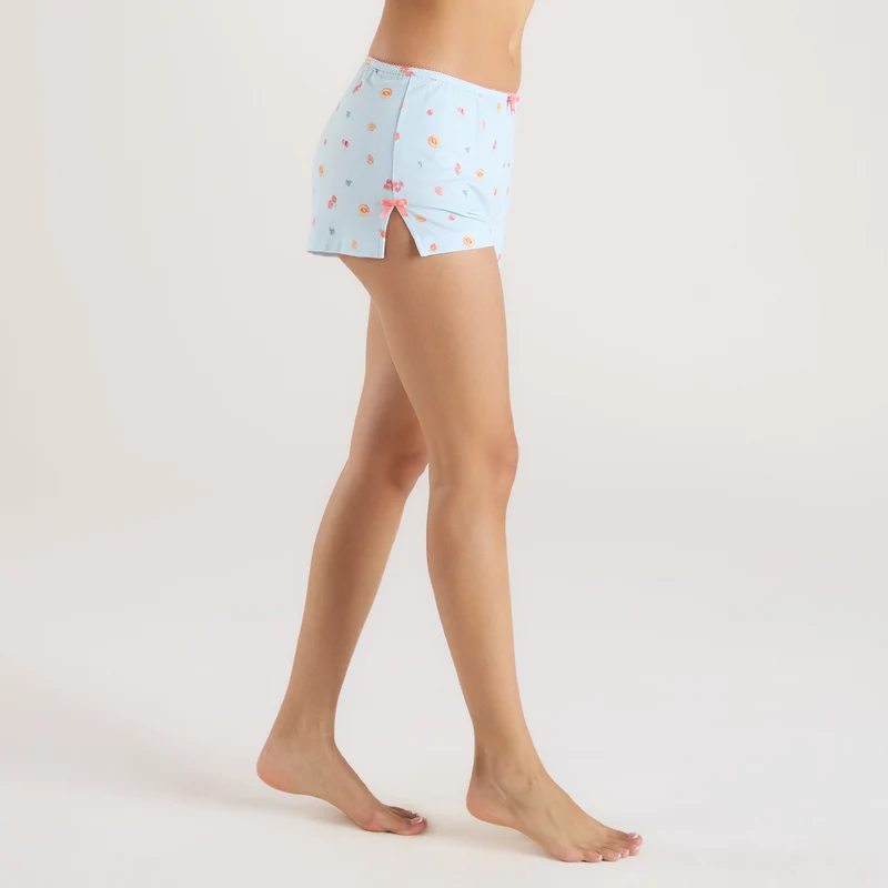 Modal Pyjama Shorts - Blauwe Fruitprint