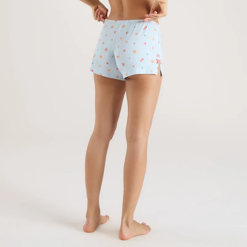 Modal Pyjama Shorts - Blauwe Fruitprint