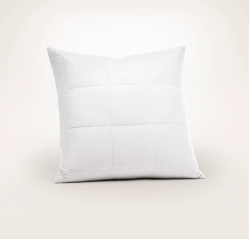 Signature Handstitched Quilted Sham - White