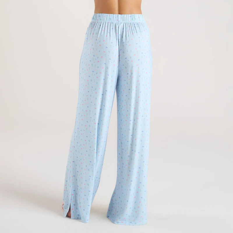 Modal Pyjamabroek - Blauwe Bloemenprint