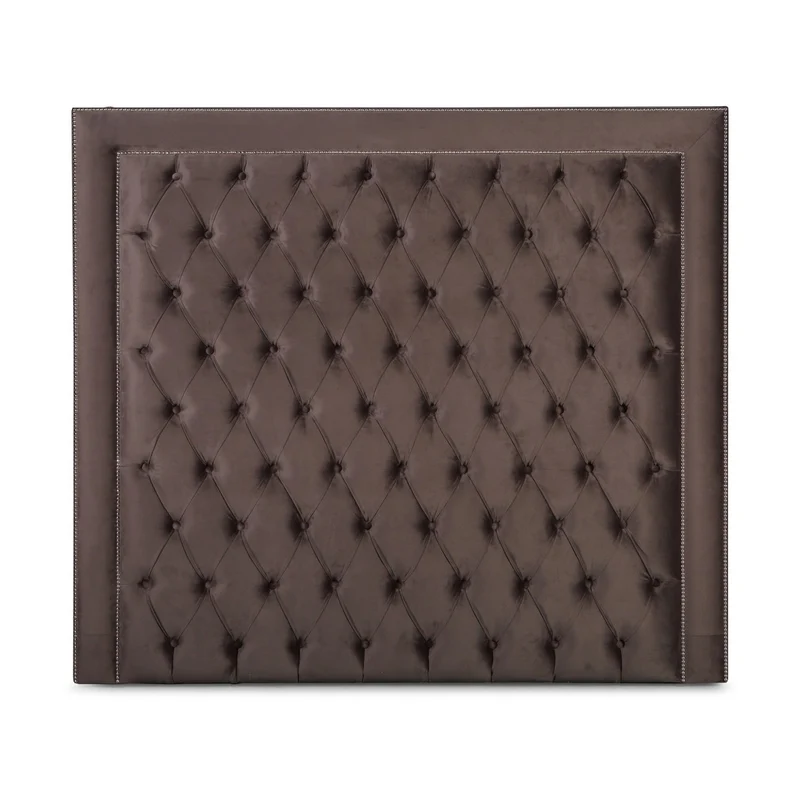 Casa Padrino Chesterfield Bett-Kopfteil Braun 200 x H. 140 cm - Chesterfield Hotel & Schlafzimmer Möbel