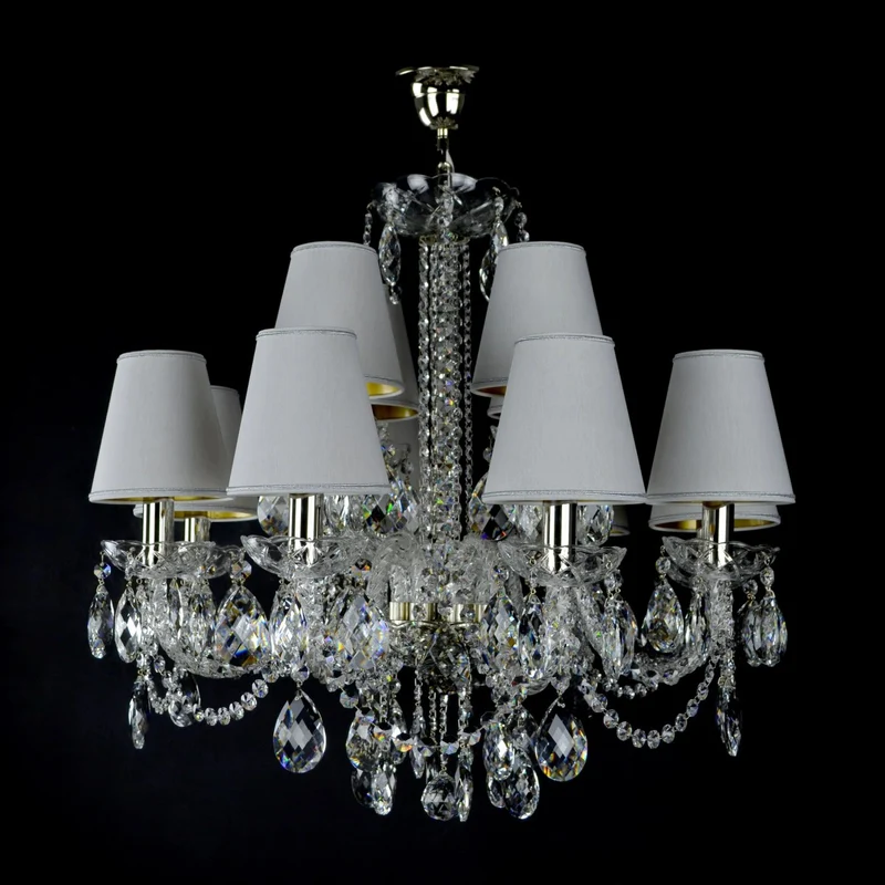 Casa Padrino Luxus Barock Kristall Kronleuchter Silber Ø 76 x H. 56 cm - Prunkvolle Messing Kronleuchter mit böhmischem Kristallglas - Barock Möbel - Edel & Prunkvoll