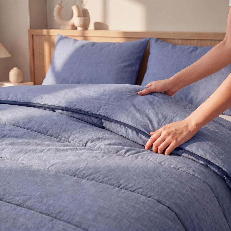 Zelesta Comfort Structure Sommerbettdecke - Denim