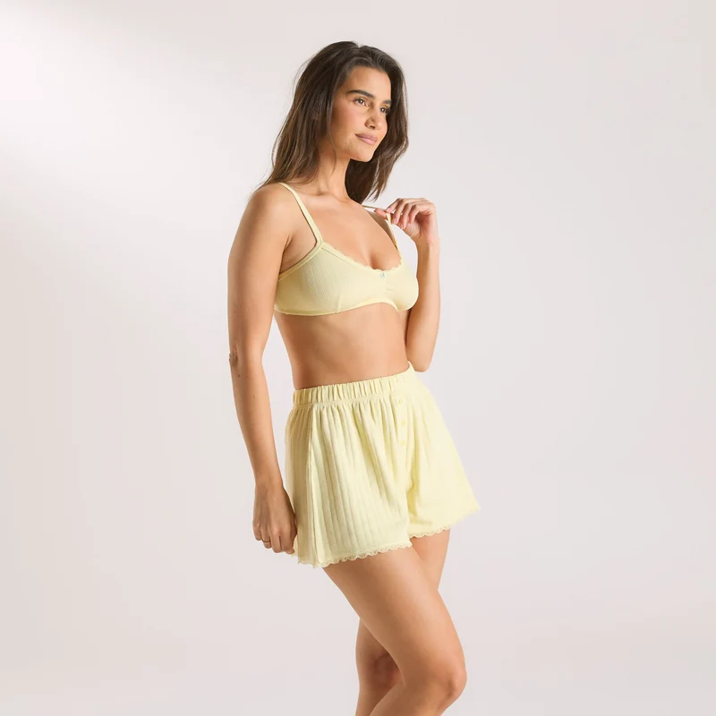 Pointelle Bralette - Boterbloem Geel