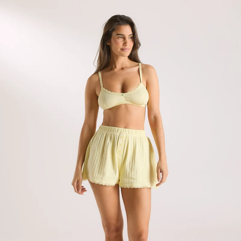 Pointelle Bralette - Boterbloem Geel