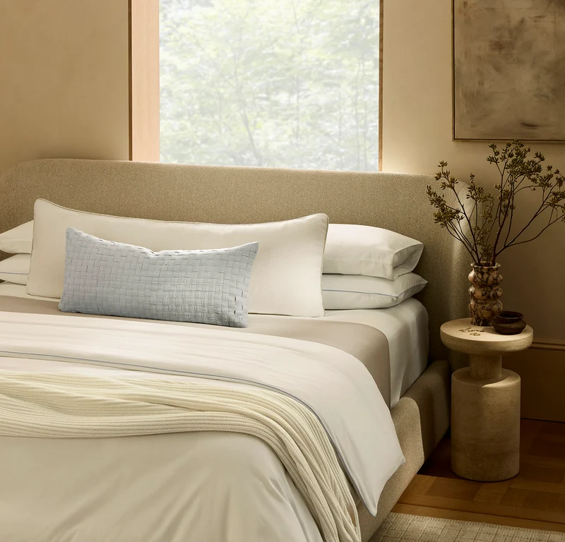 Threadmark Pillow Cover (Grand Lumbar) - Soft White/Melange Natural